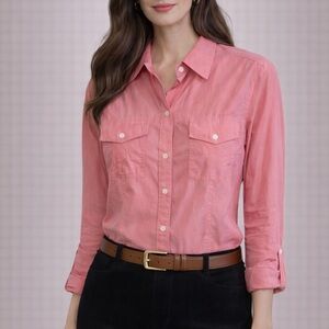 NWOT Banana Republic silk pink shirt